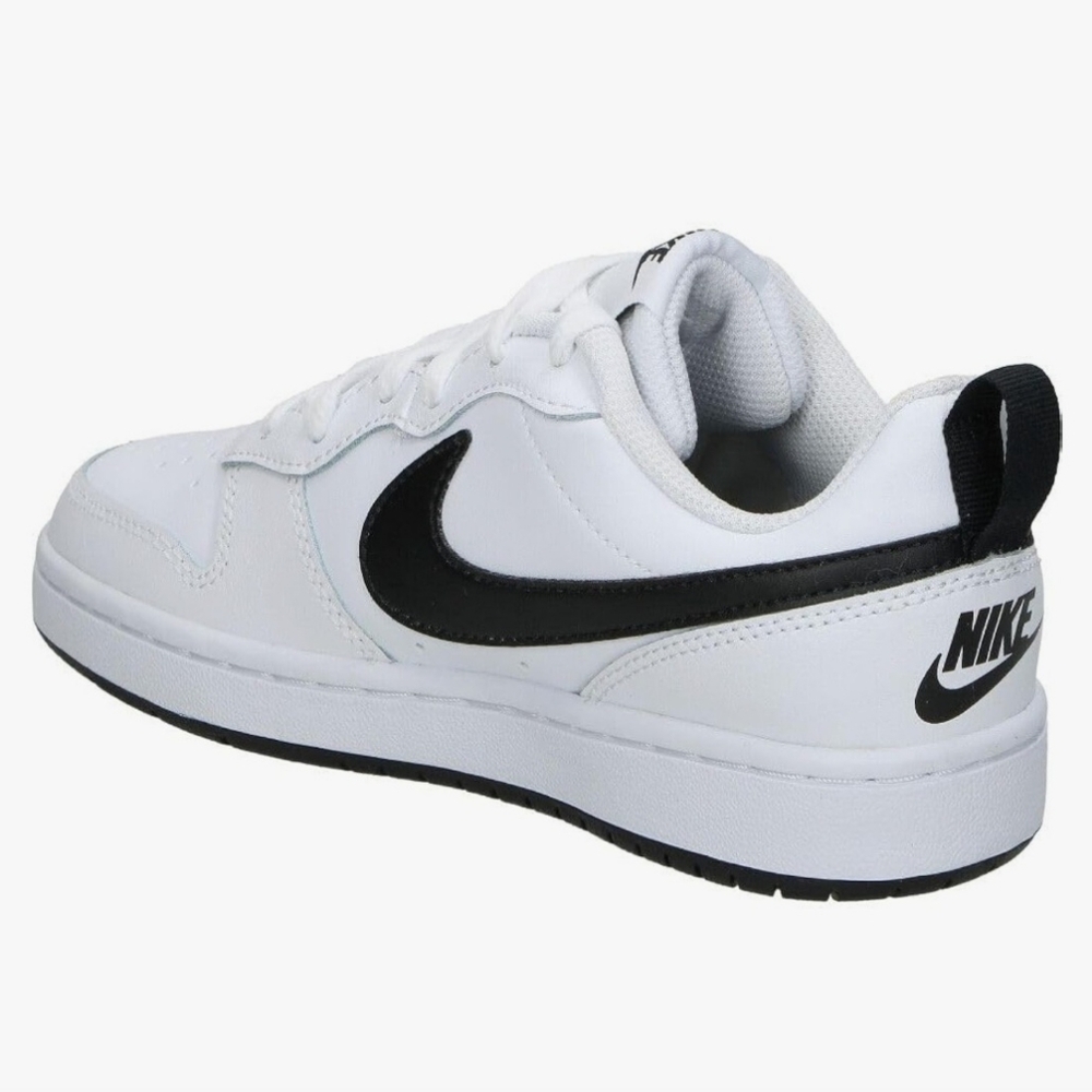 Nike Boys Court Borough  White and Black Sneakers 5 Youth NIB